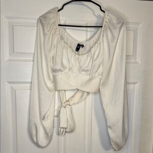 Windsor Ivory Tie-Front Blouse
